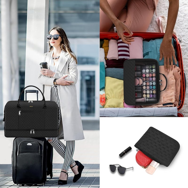 ITIEZY Weekender Bag for Women, Travel Duffel Bag Carry On Overnight Bag with Shoe Compartment Large Nylon Travel Weekend Tote Bag - Image 2